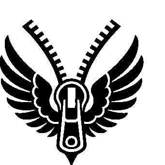 Winged Zipper Tattoo Logo
