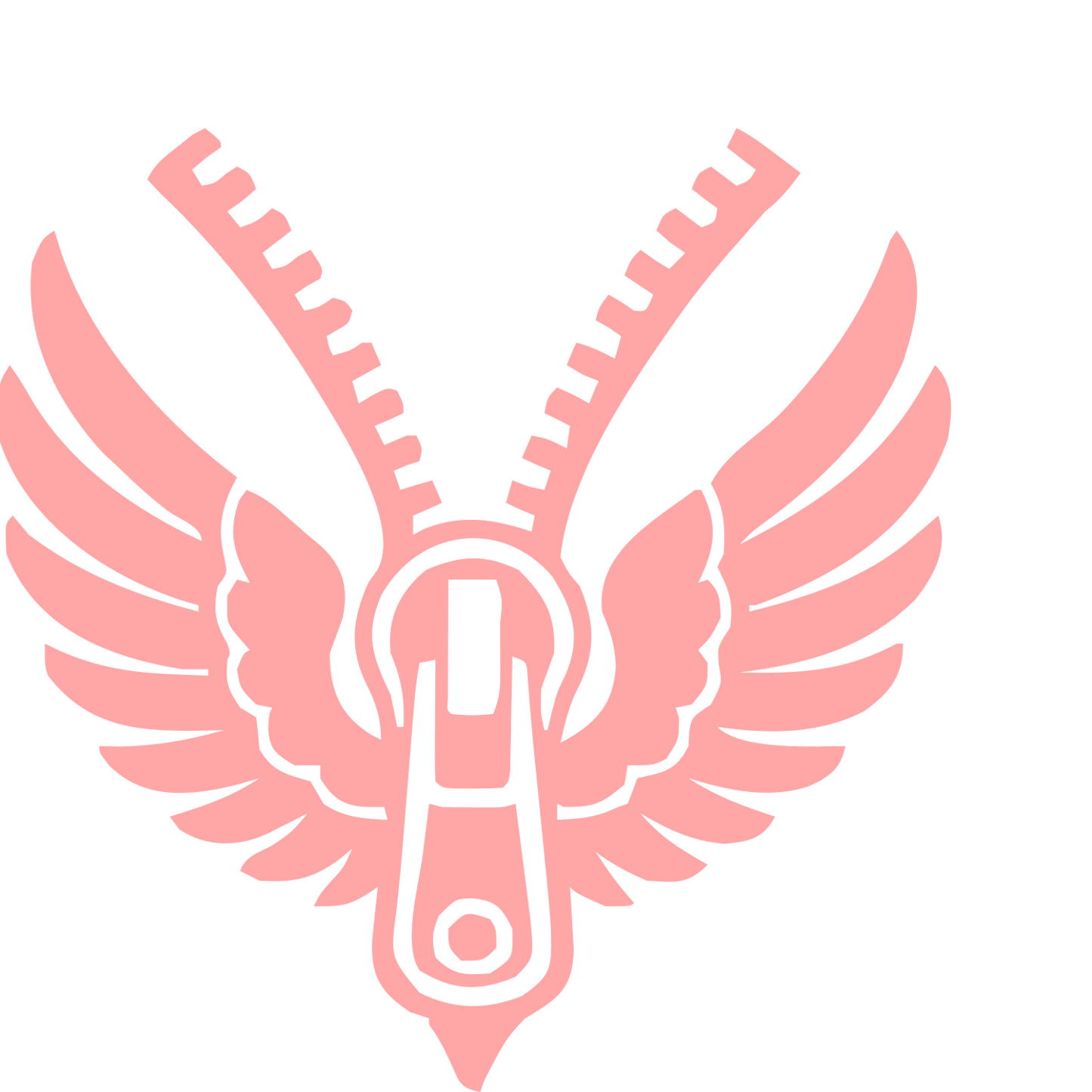 Winged Zipper Tattoo Logo #ffa6a6