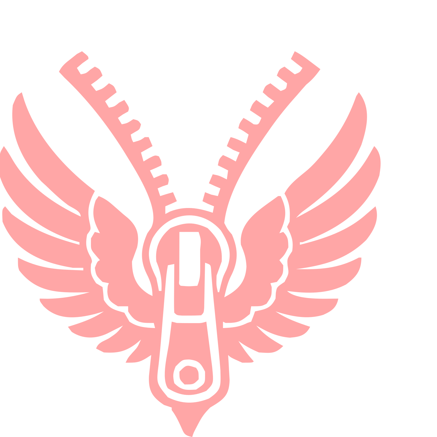 Winged Zipper Tattoo Logo #ffa6a6