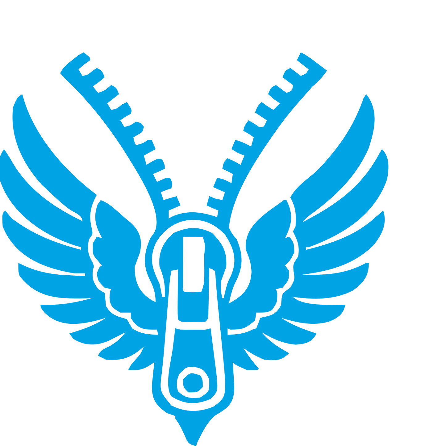 Winged Zipper Tattoo Logo #00a3e4