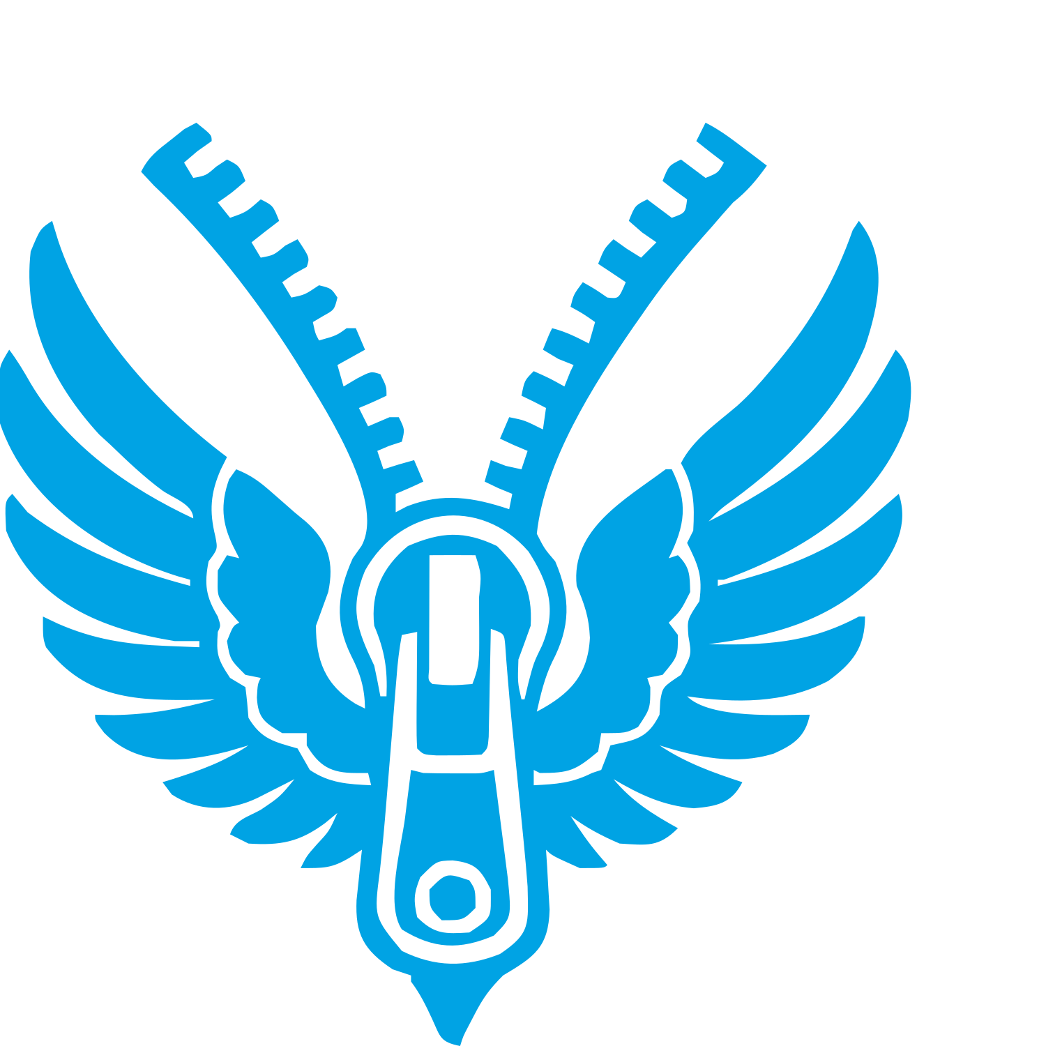 Winged Zipper Tattoo Logo #00a3e4