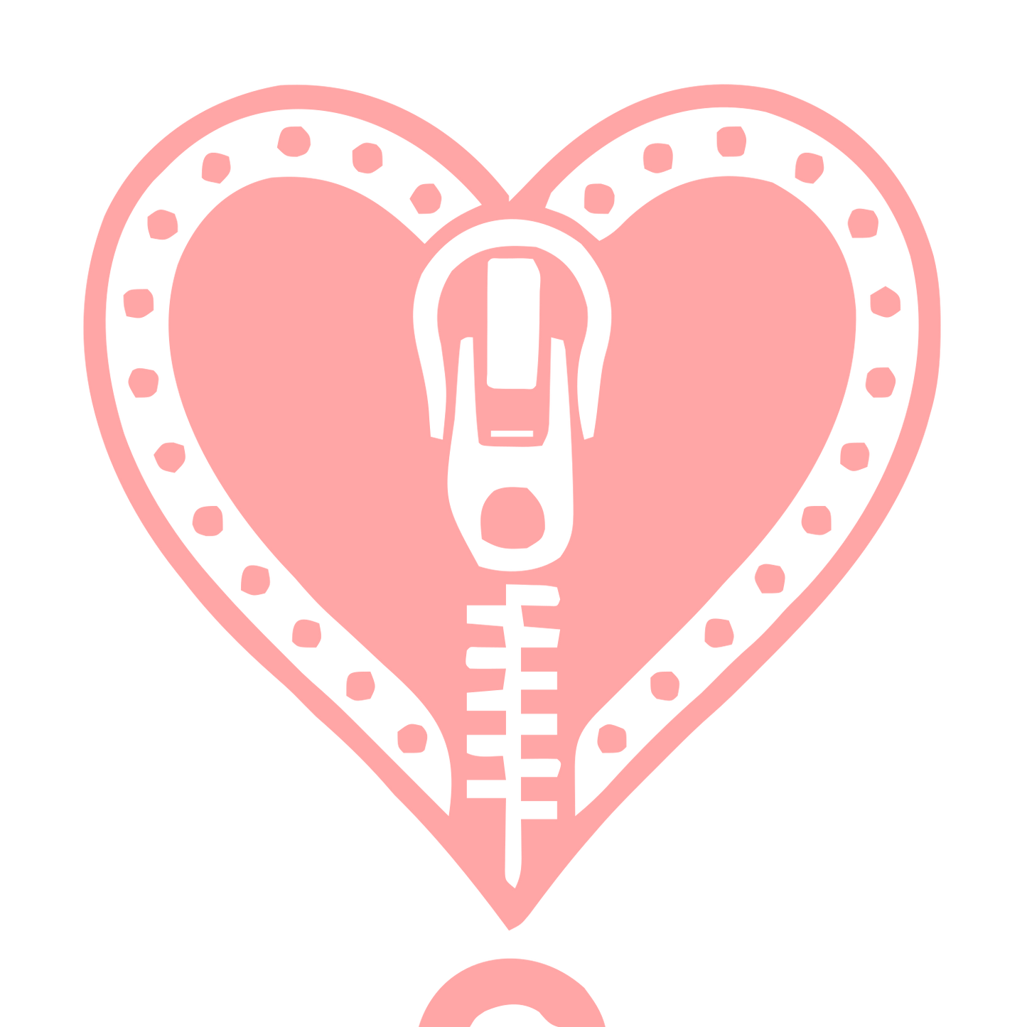 Zipper Heart Tattoo Logo #ffa6a6