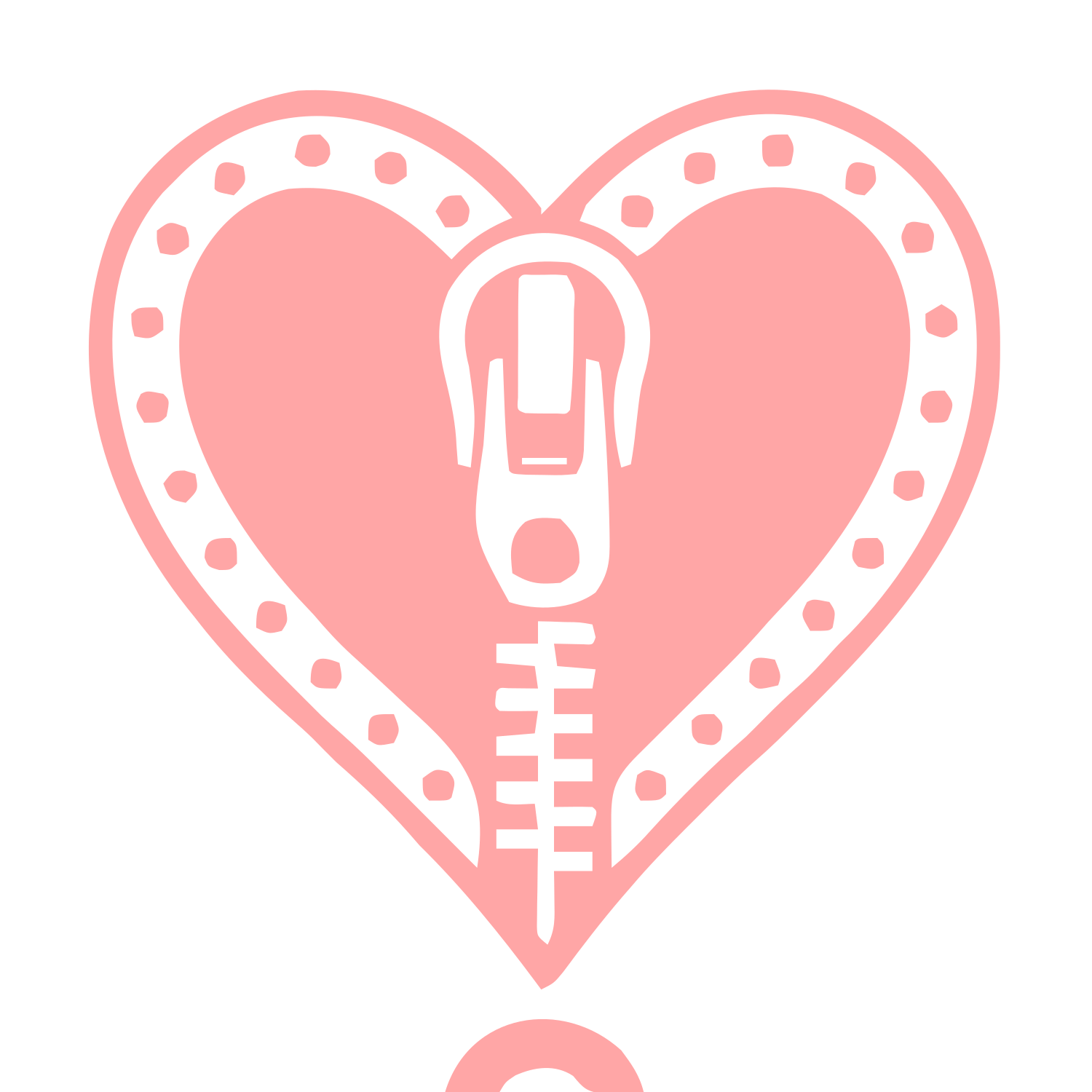 Zipper Heart Tattoo Logo #ffa6a6