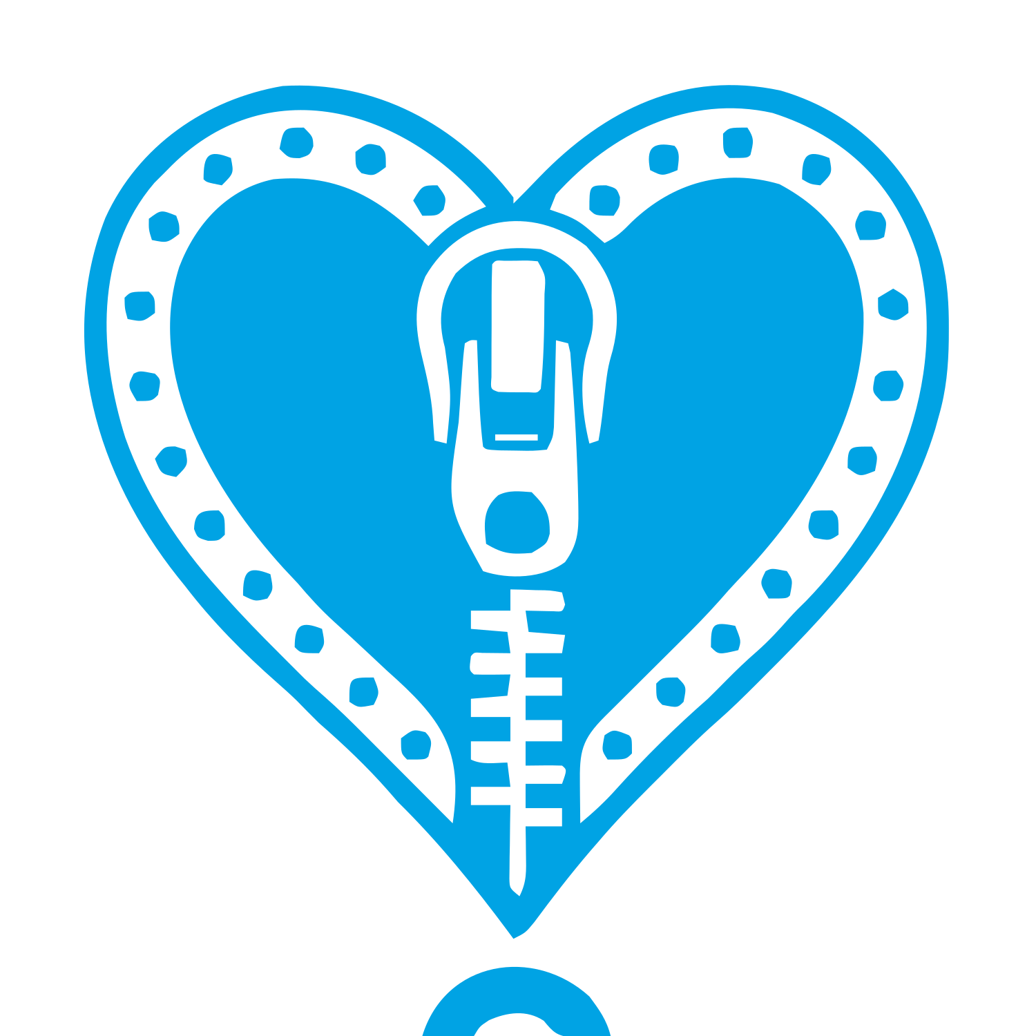 Zipper Heart Tattoo Logo #00a3e4
