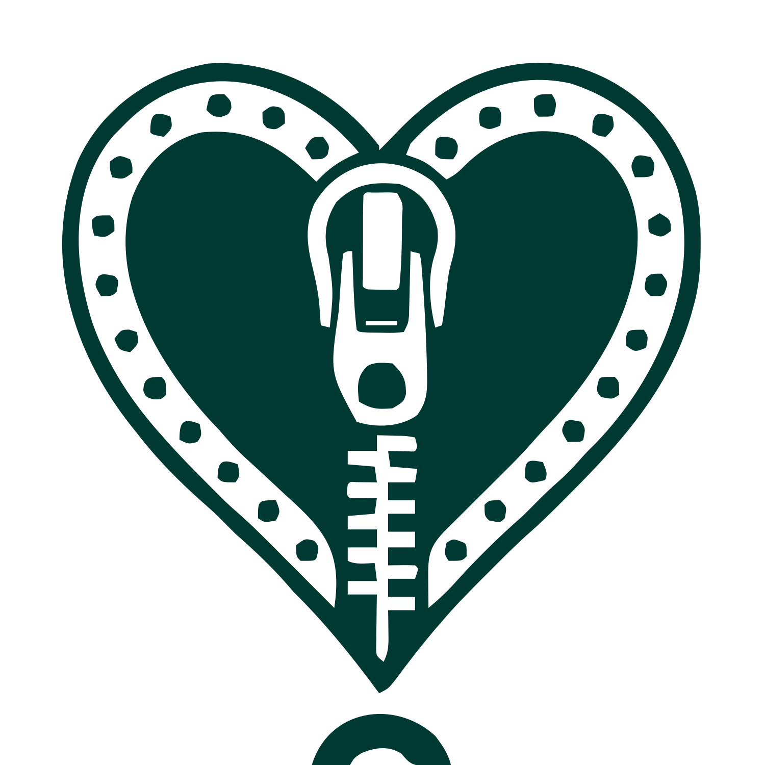 Zipper Heart Tattoo Logo #003932