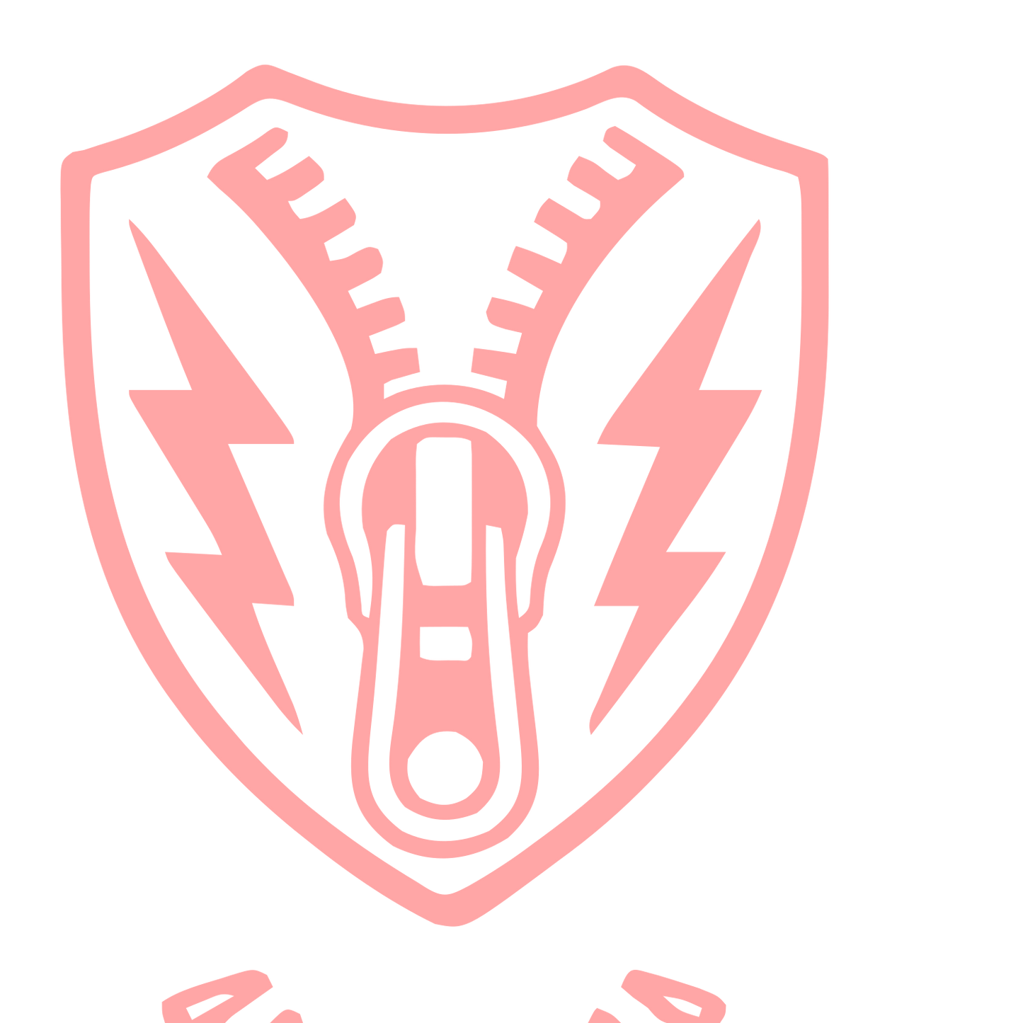 Zipper Shield Bolt Logo #ffa6a6