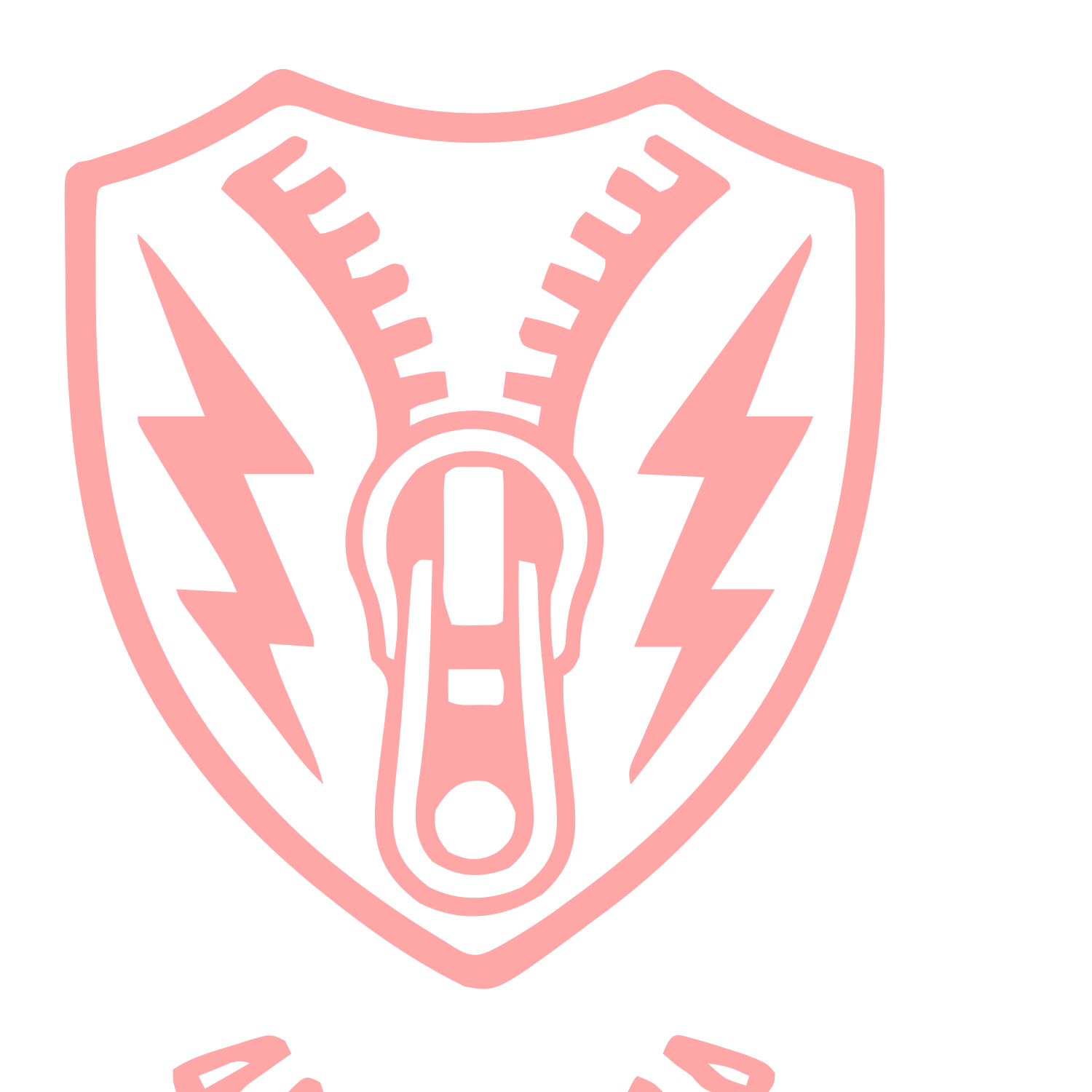 Zipper Shield Bolt Logo #ffa6a6