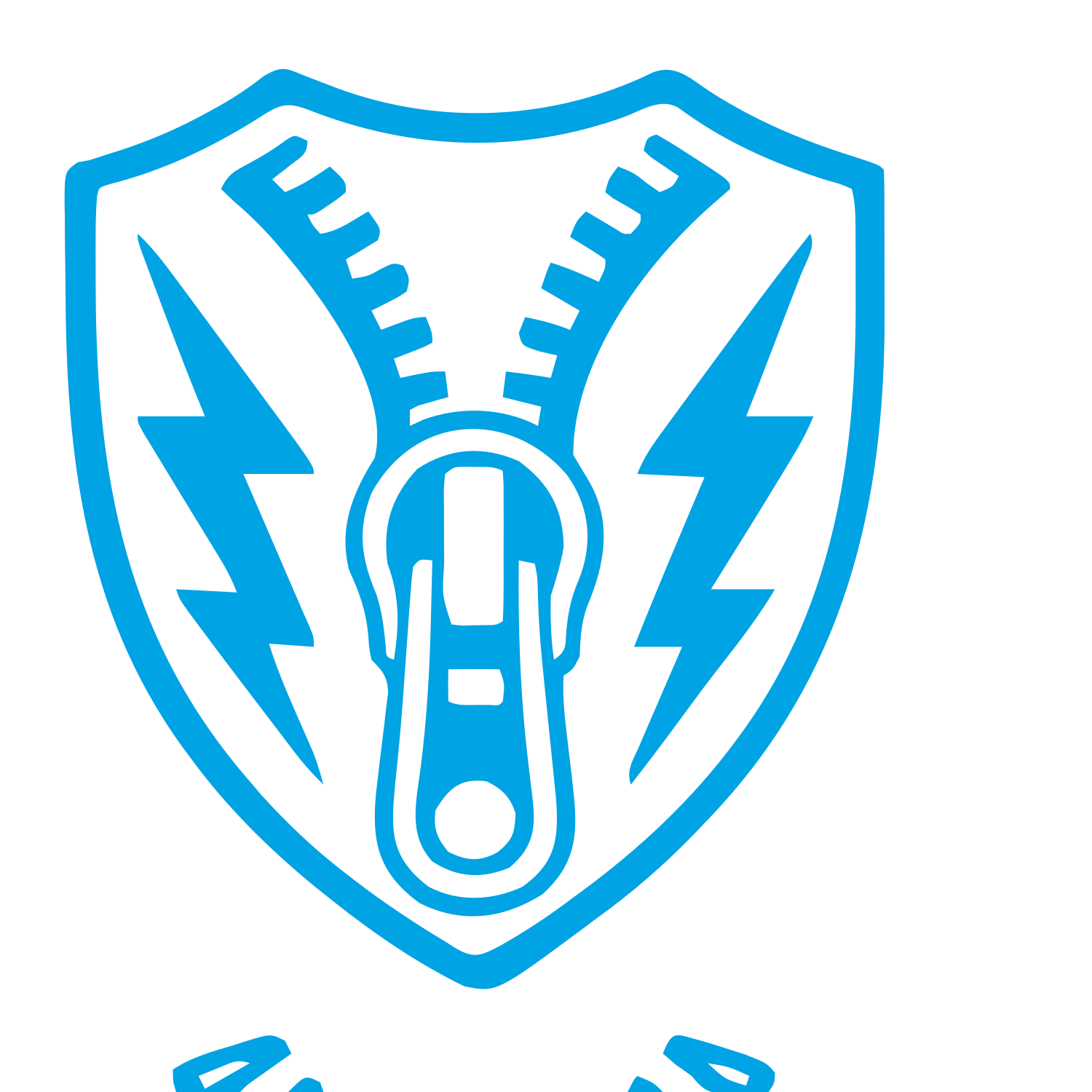 Zipper Shield Bolt Logo #00a3e4
