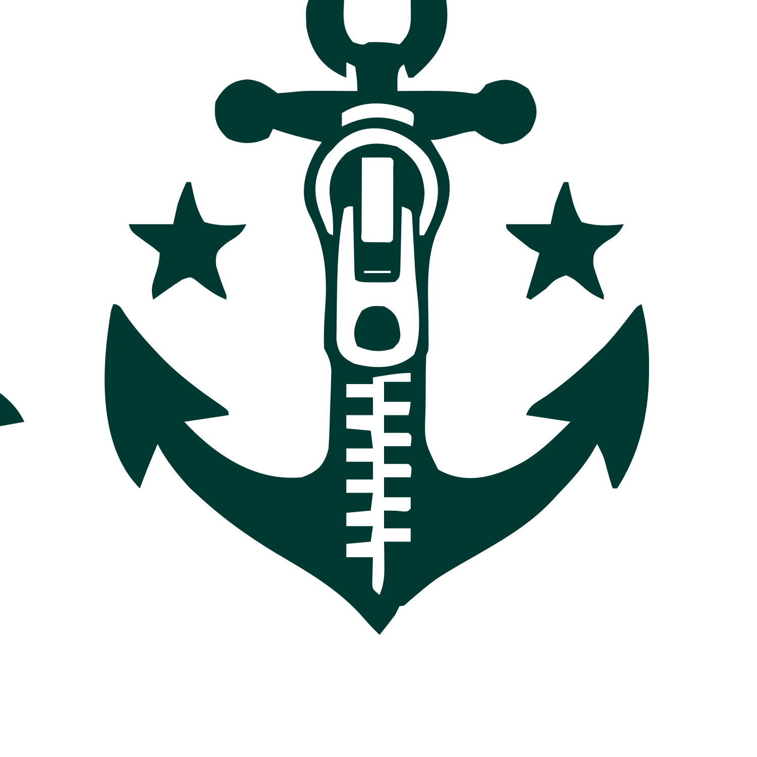 Anchor Zipper Tattoo Logo #003932