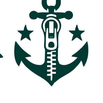 Anchor Zipper Tattoo Logo #003932