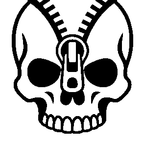 Skull Zipper Tattoo Logo