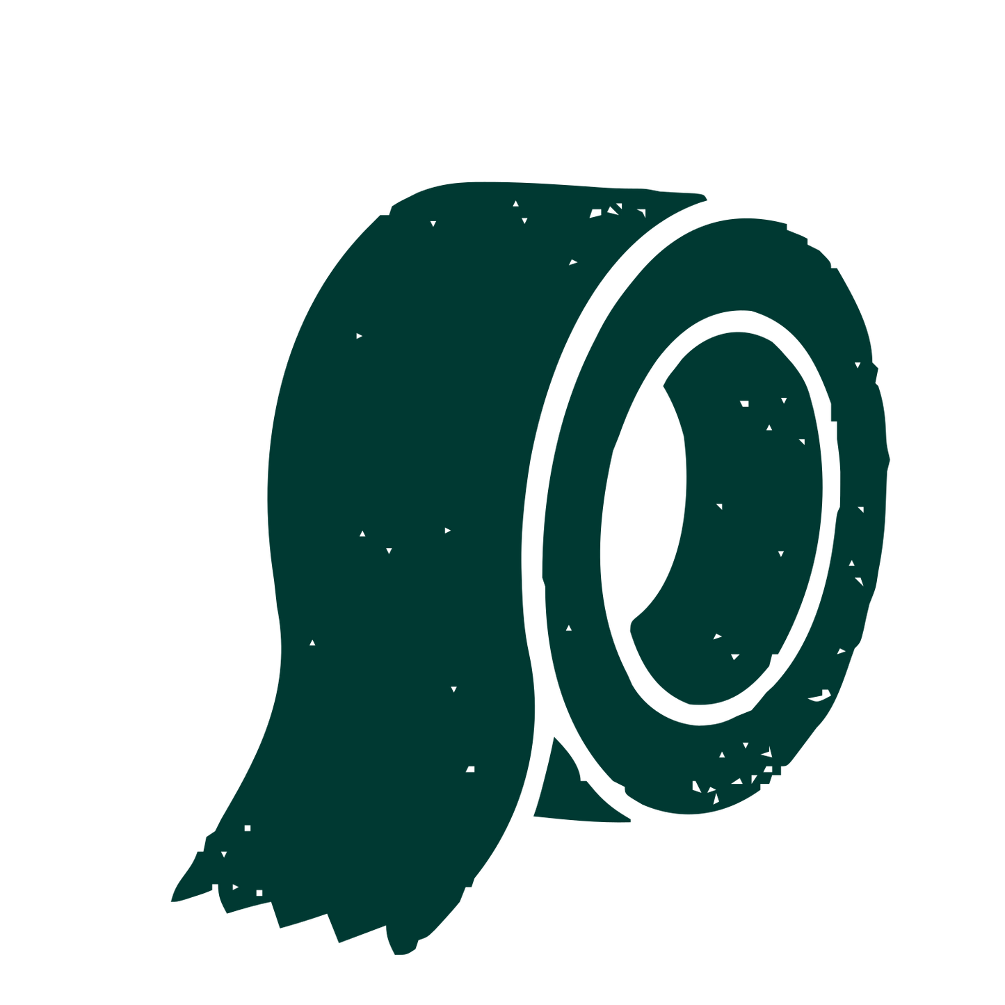 Tape Roll Riso Print Logo #003932