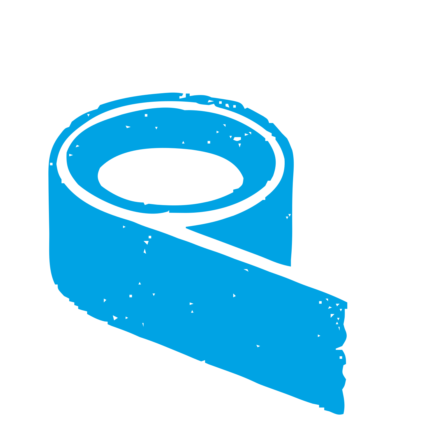 Tape Roll Riso Print Logo #00a3e4