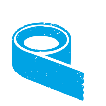 Tape Roll Riso Print Logo #00a3e4