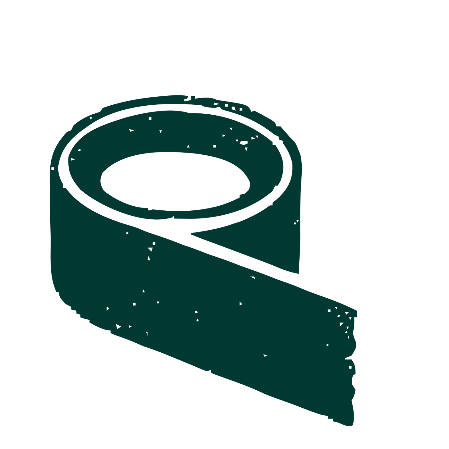 Tape Roll Riso Print Logo #003932
