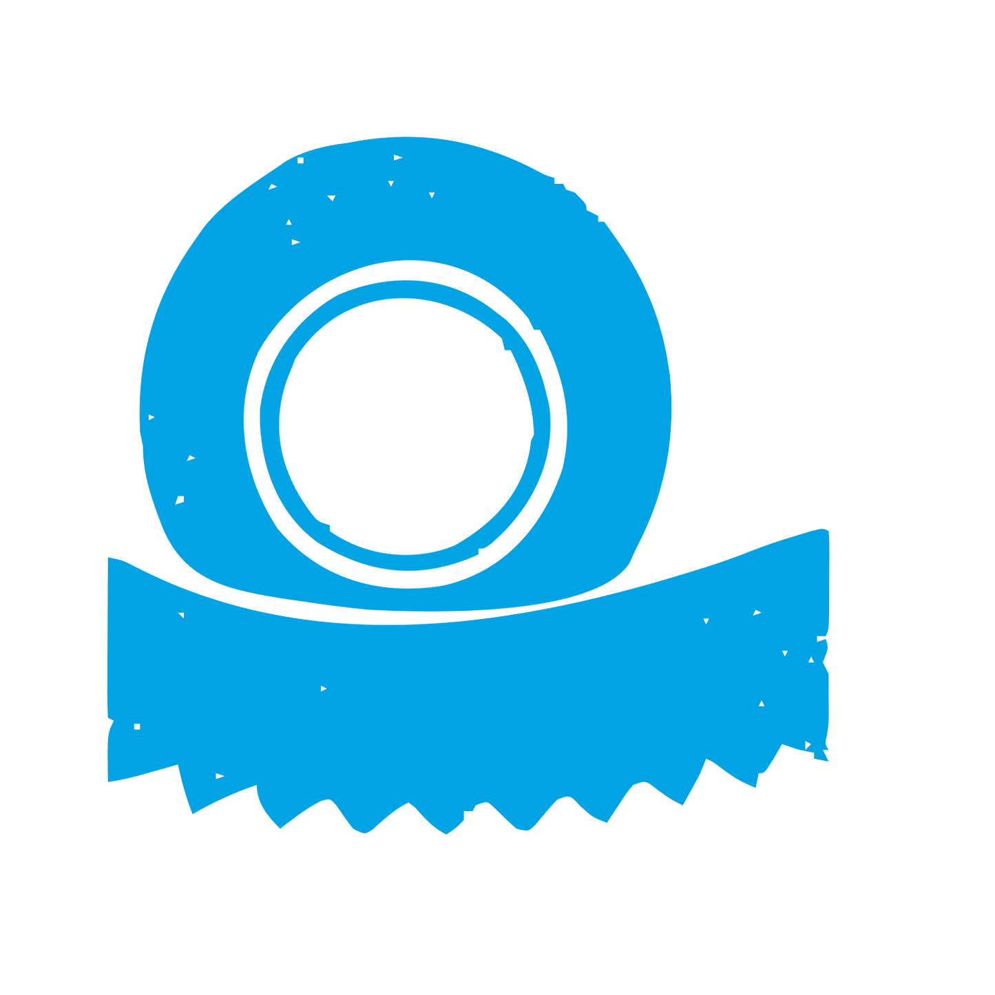 Tape Roll Riso Print Logo #00a3e4