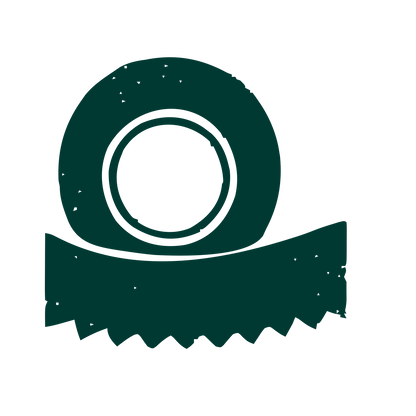 Tape Roll Riso Print Logo #003932
