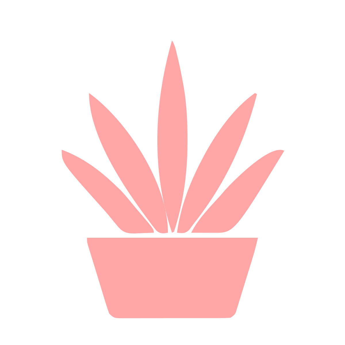 Potted Aloe Plant Logo #ffa6a6