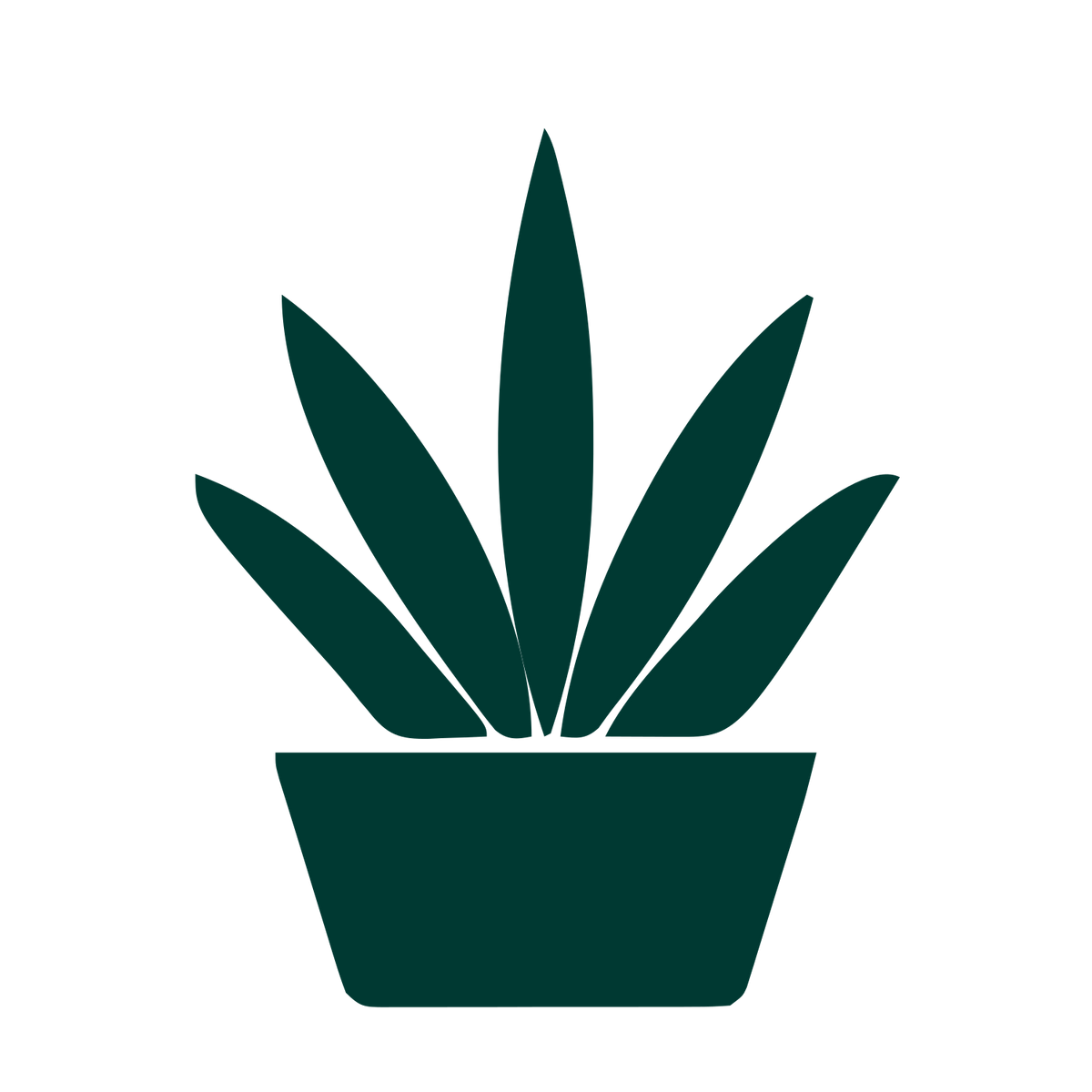 Potted Aloe Plant Logo #003932