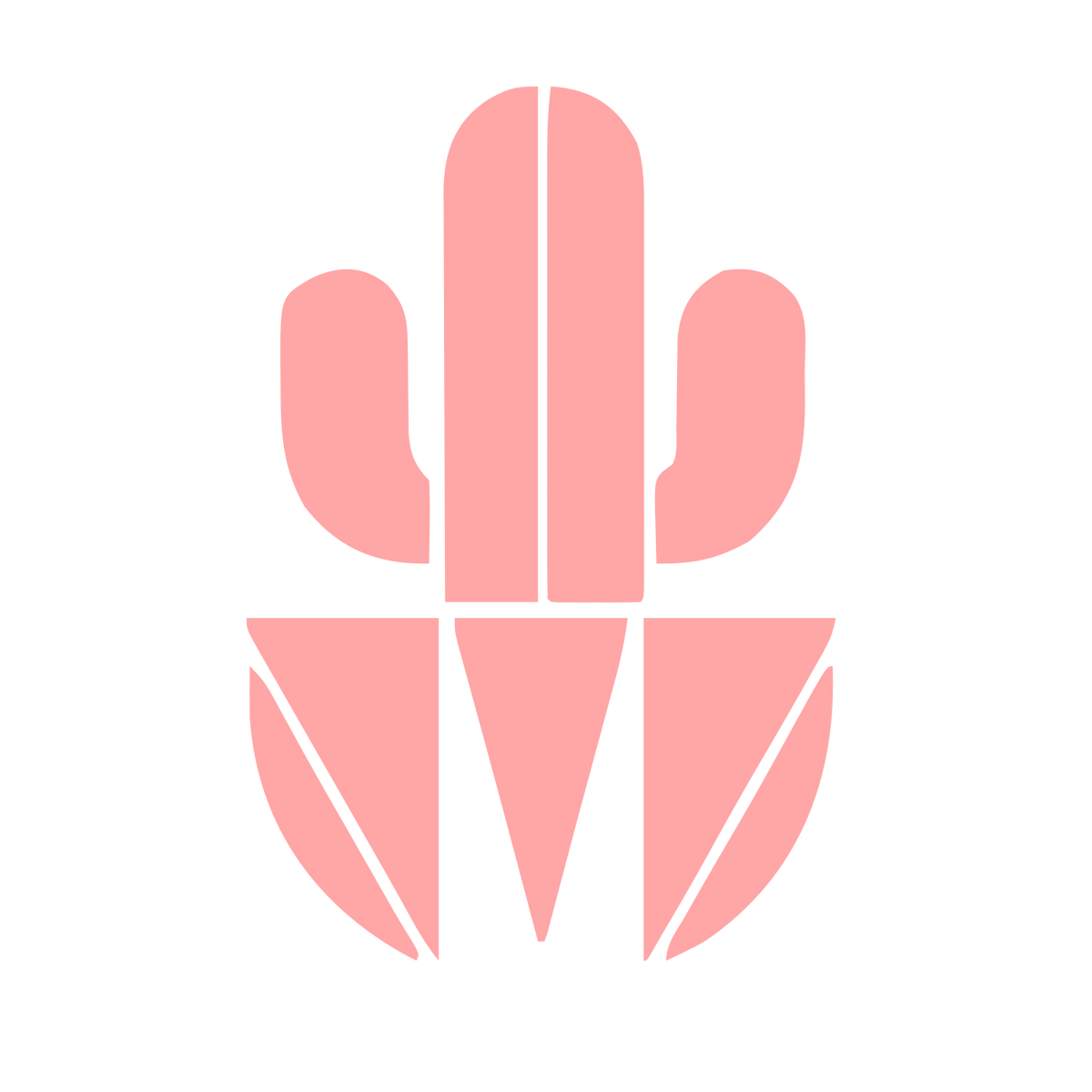 Bold Geometric Cactus Logo #ffa6a6