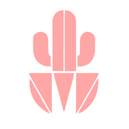 Bold Geometric Cactus Logo #ffa6a6