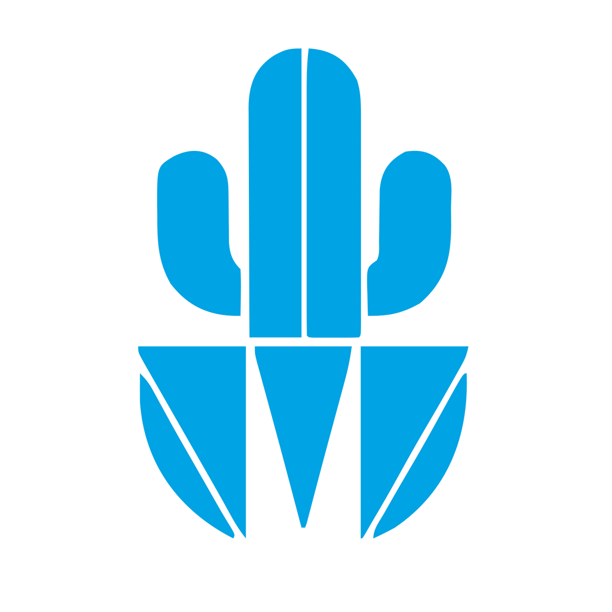 Bold Geometric Cactus Logo #00a3e4