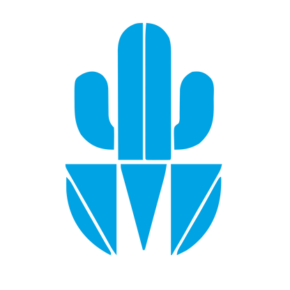 Bold Geometric Cactus Logo #00a3e4