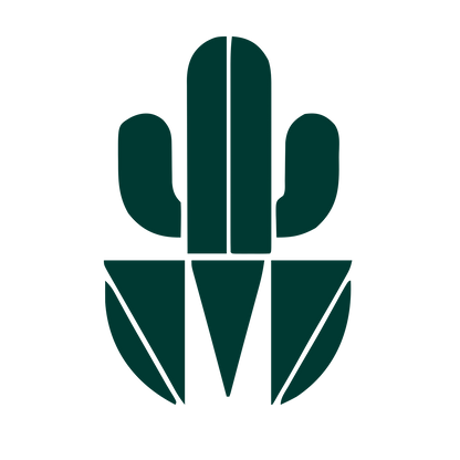 Bold Geometric Cactus Logo #003932