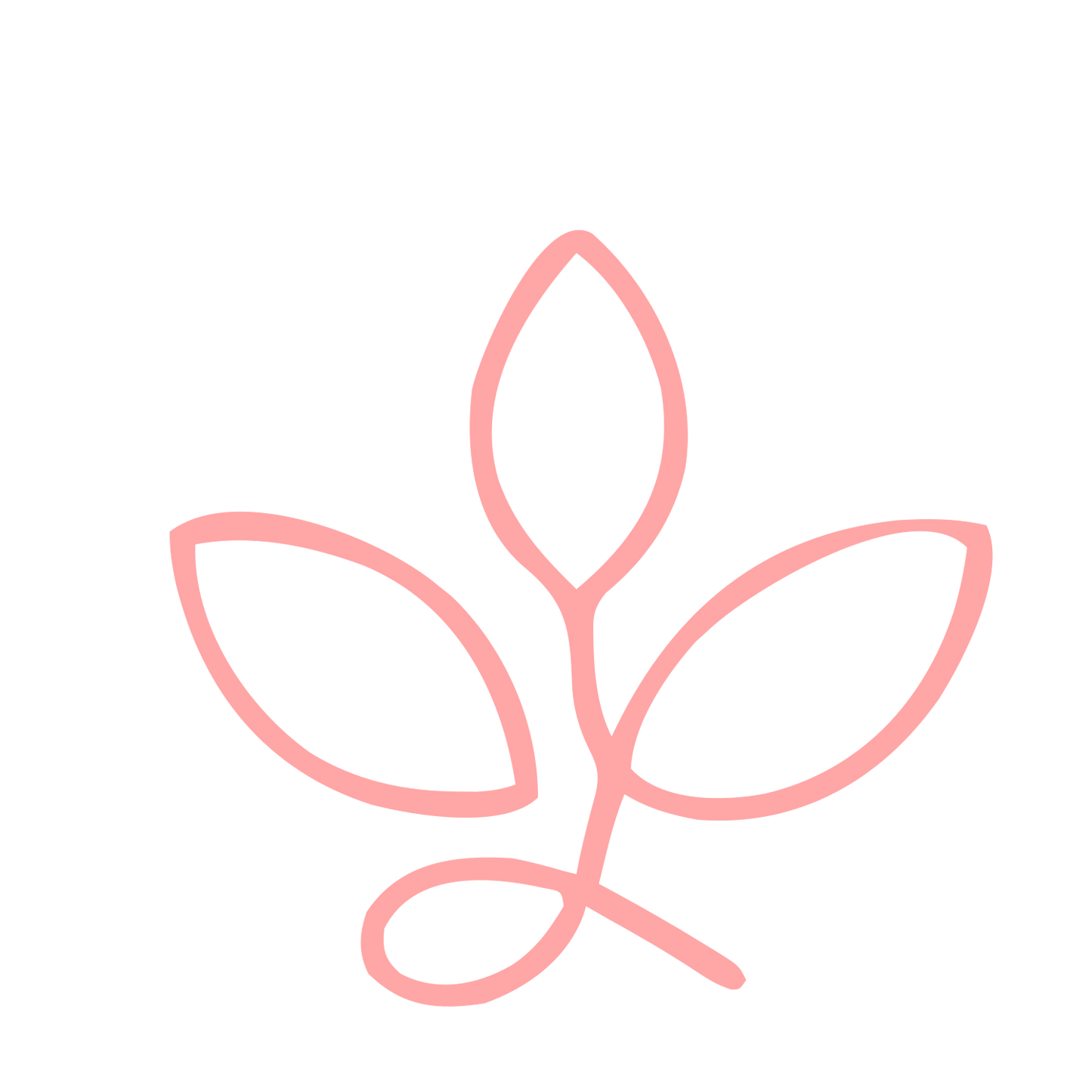 Monoline Plant Leaf Logo #ffa6a6