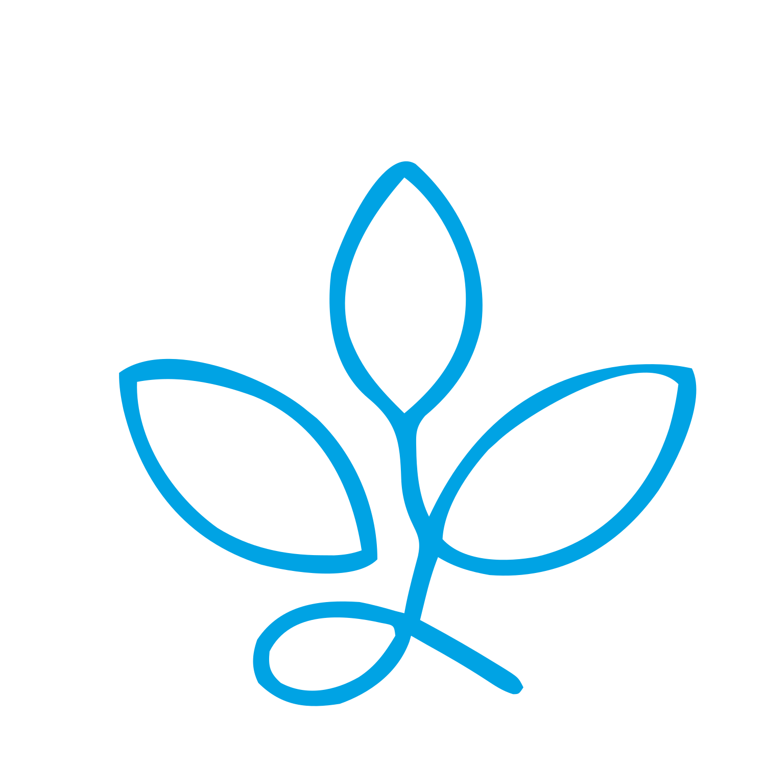 Monoline Plant Leaf Logo #00a3e4