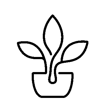 Monoline Potted Plant Logo