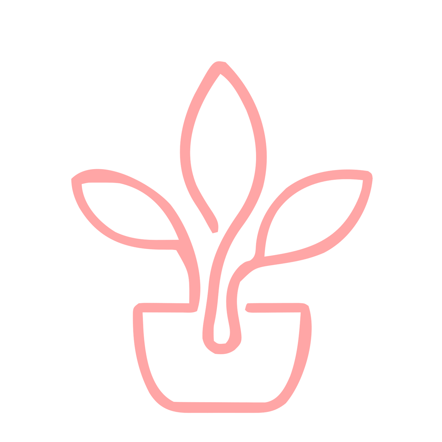 Monoline Potted Plant Logo #ffa6a6