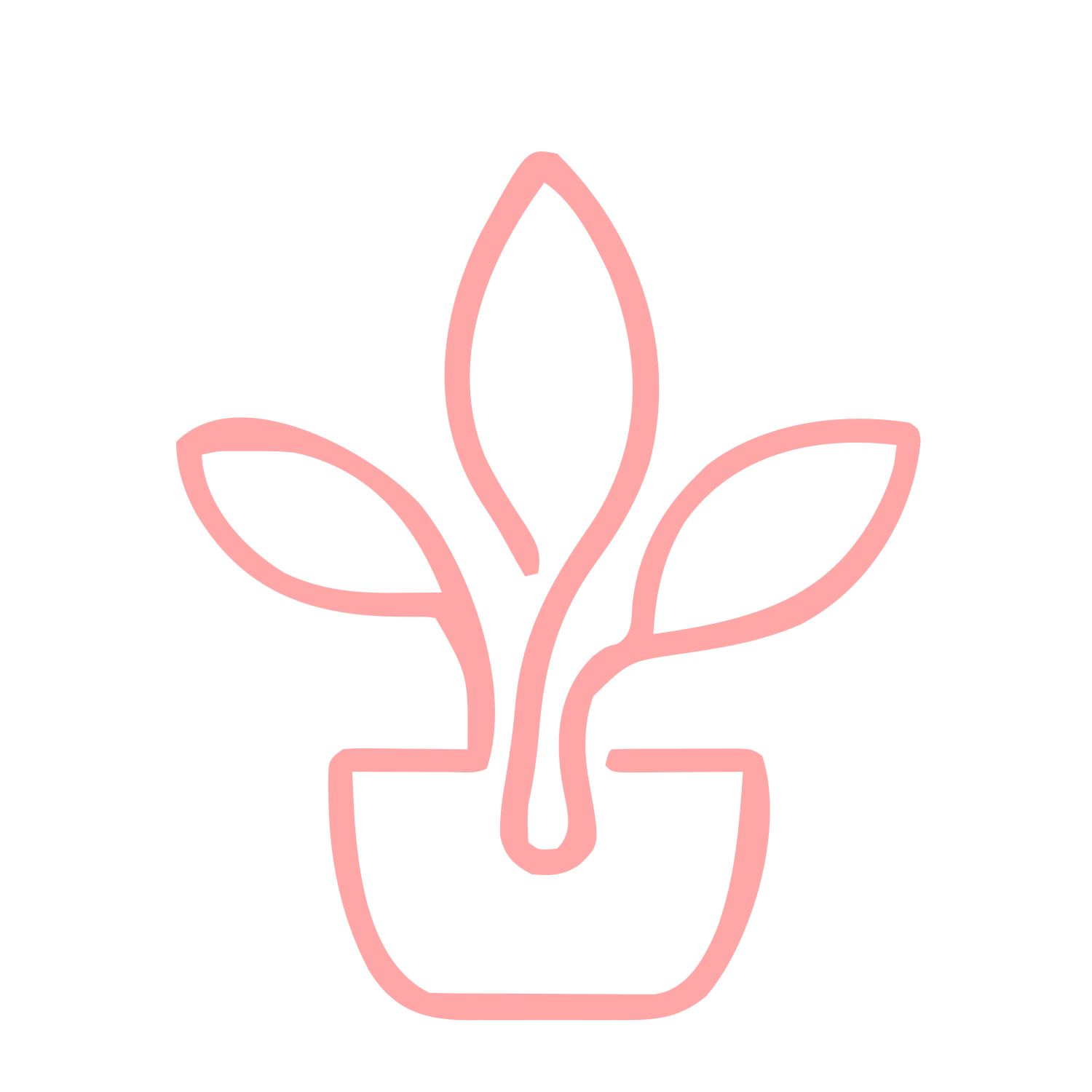 Monoline Potted Plant Logo #ffa6a6