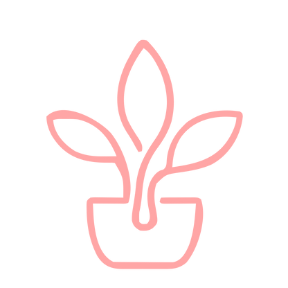 Monoline Potted Plant Logo #ffa6a6
