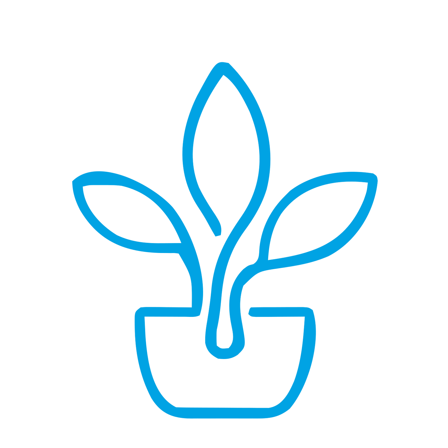 Monoline Potted Plant Logo #00a3e4