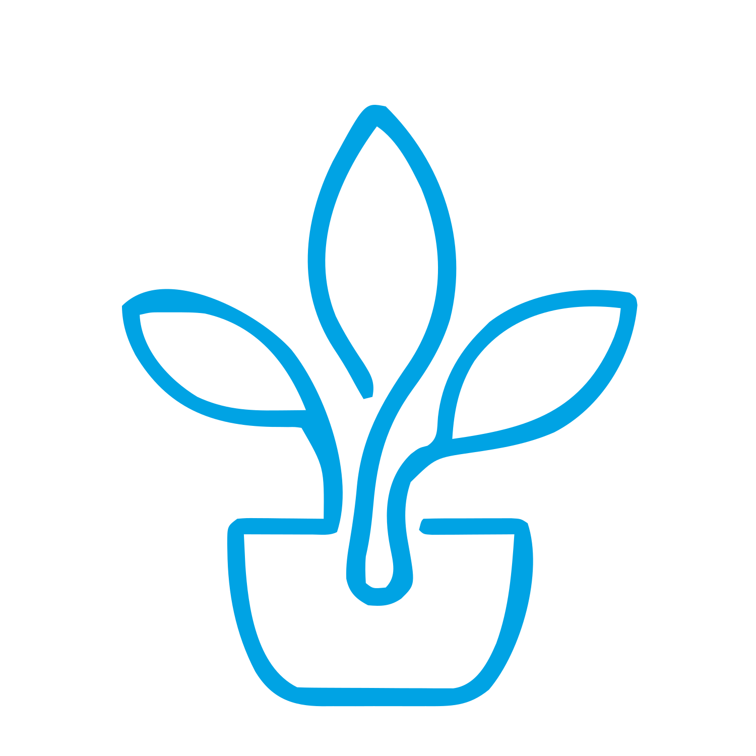 Monoline Potted Plant Logo #00a3e4