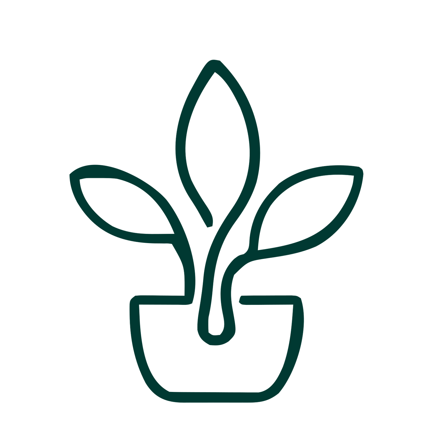 Monoline Potted Plant Logo #003932