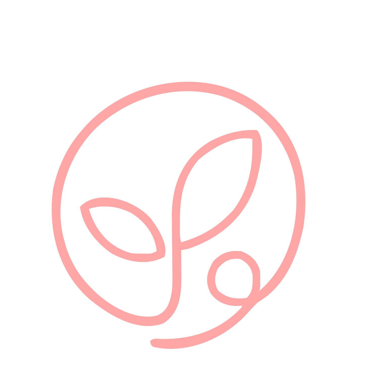 Monoline Seedling Circle Logo #ffa6a6