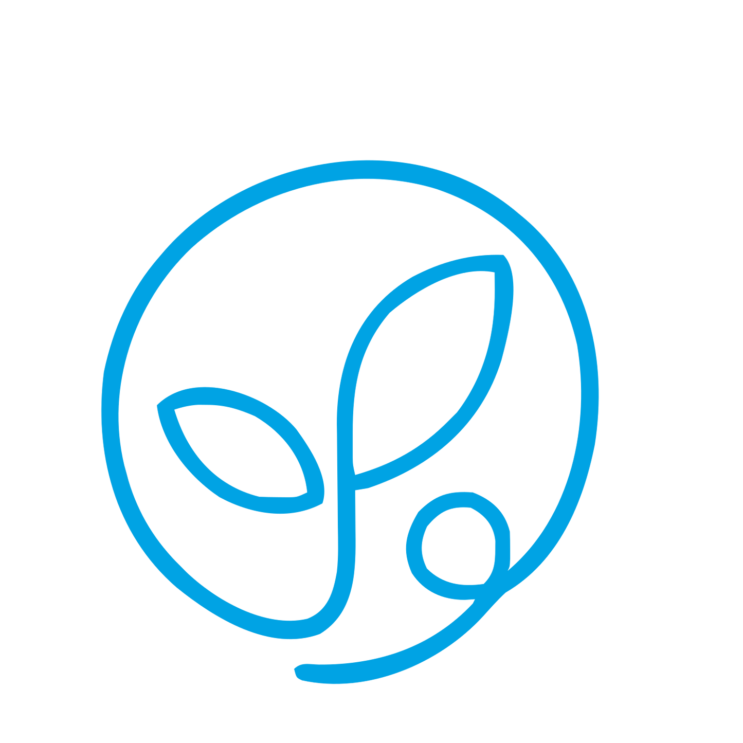Monoline Seedling Circle Logo #00a3e4