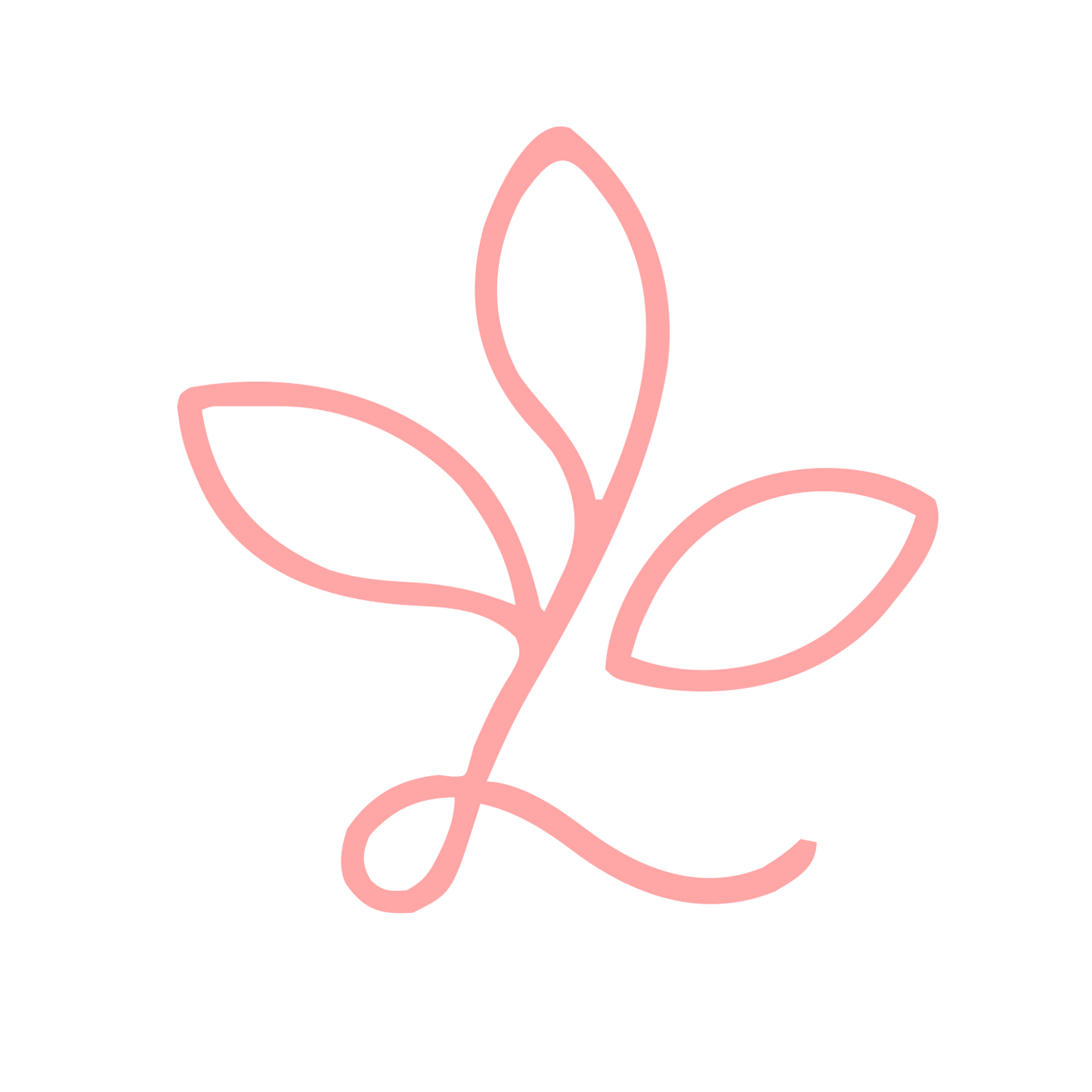 Monoline Leaf Sprout Logo #ffa6a6