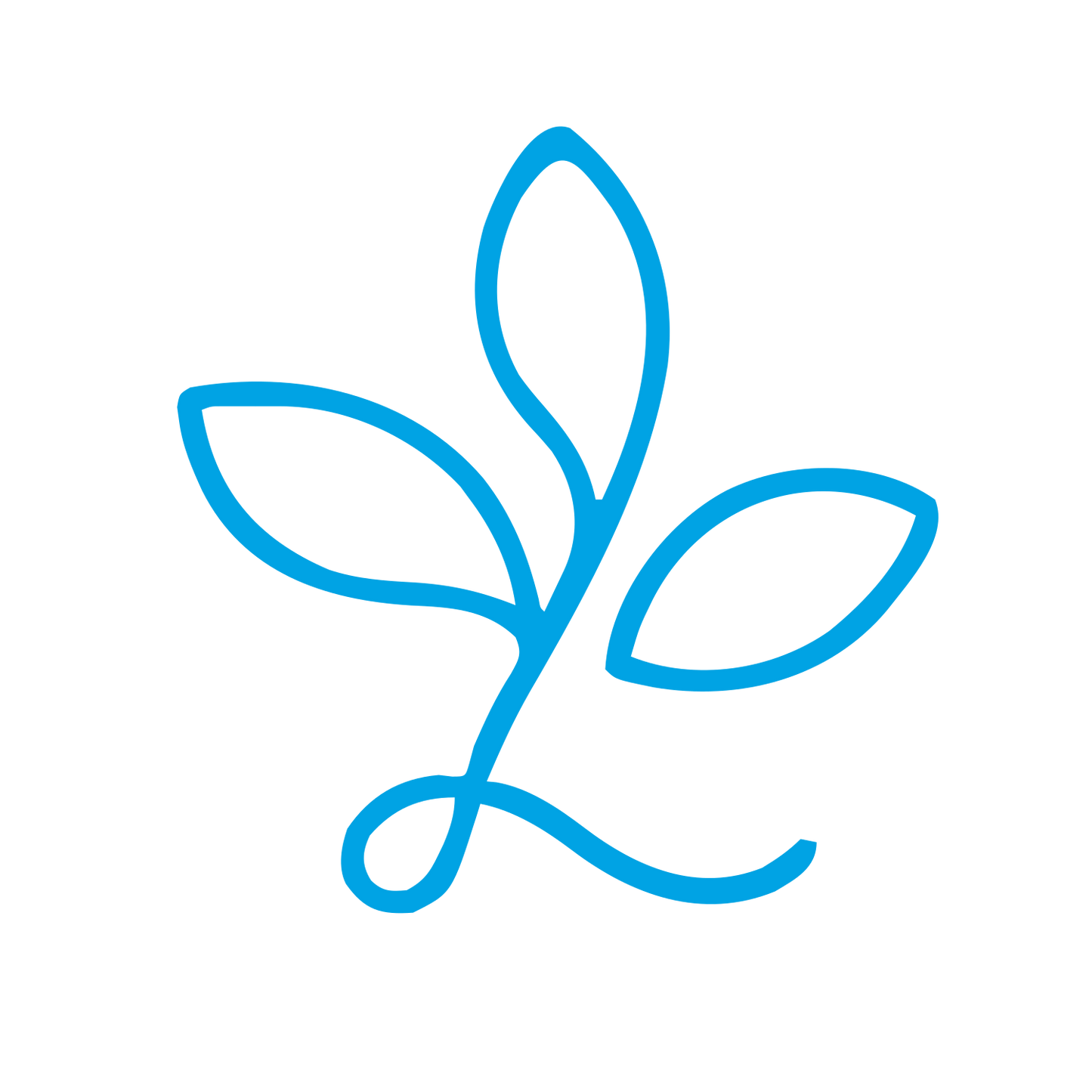 Monoline Leaf Sprout Logo #00a3e4