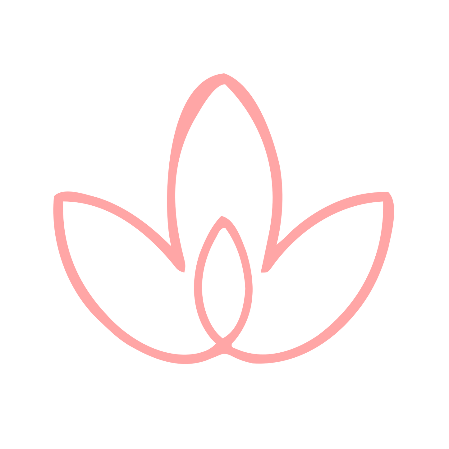 Monoline Lotus Leaf Logo #ffa6a6
