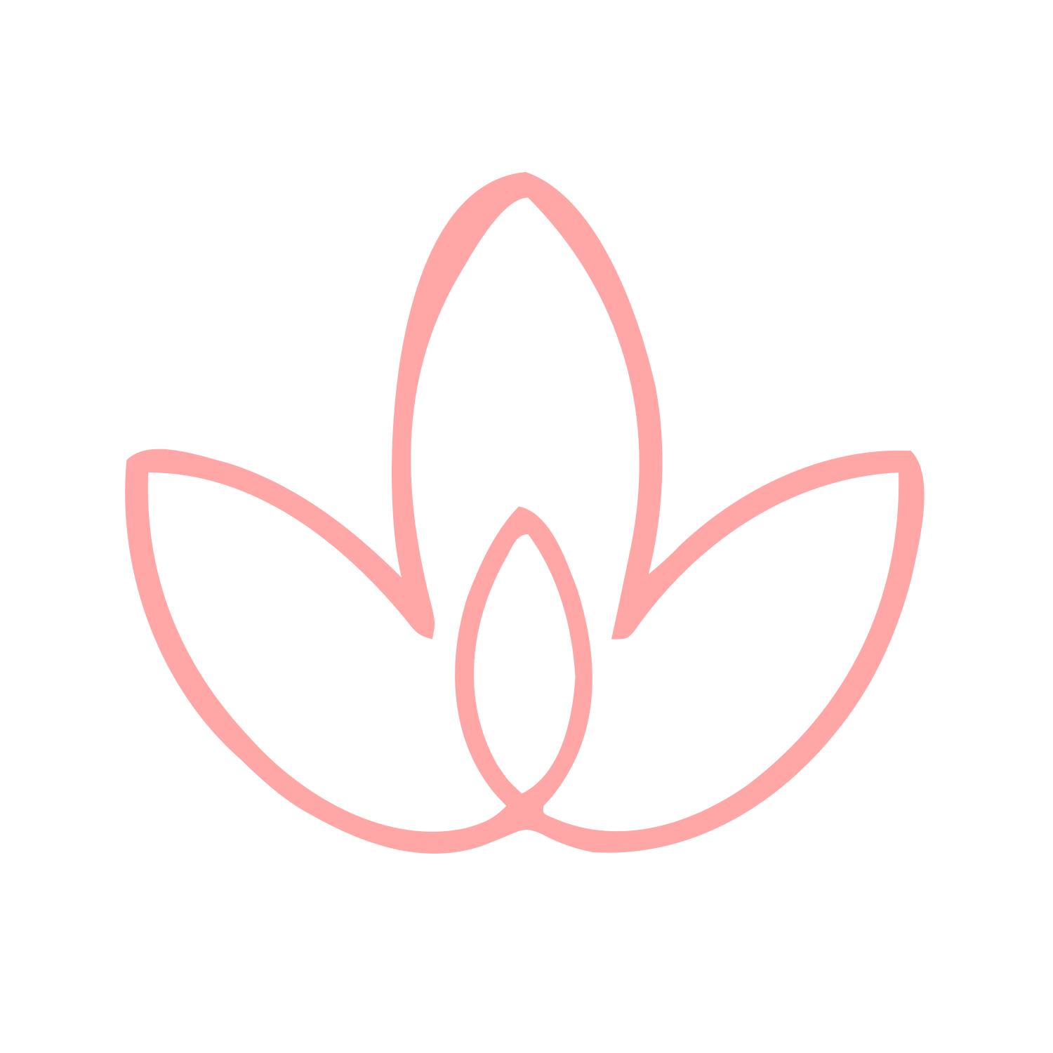 Monoline Lotus Leaf Logo #ffa6a6