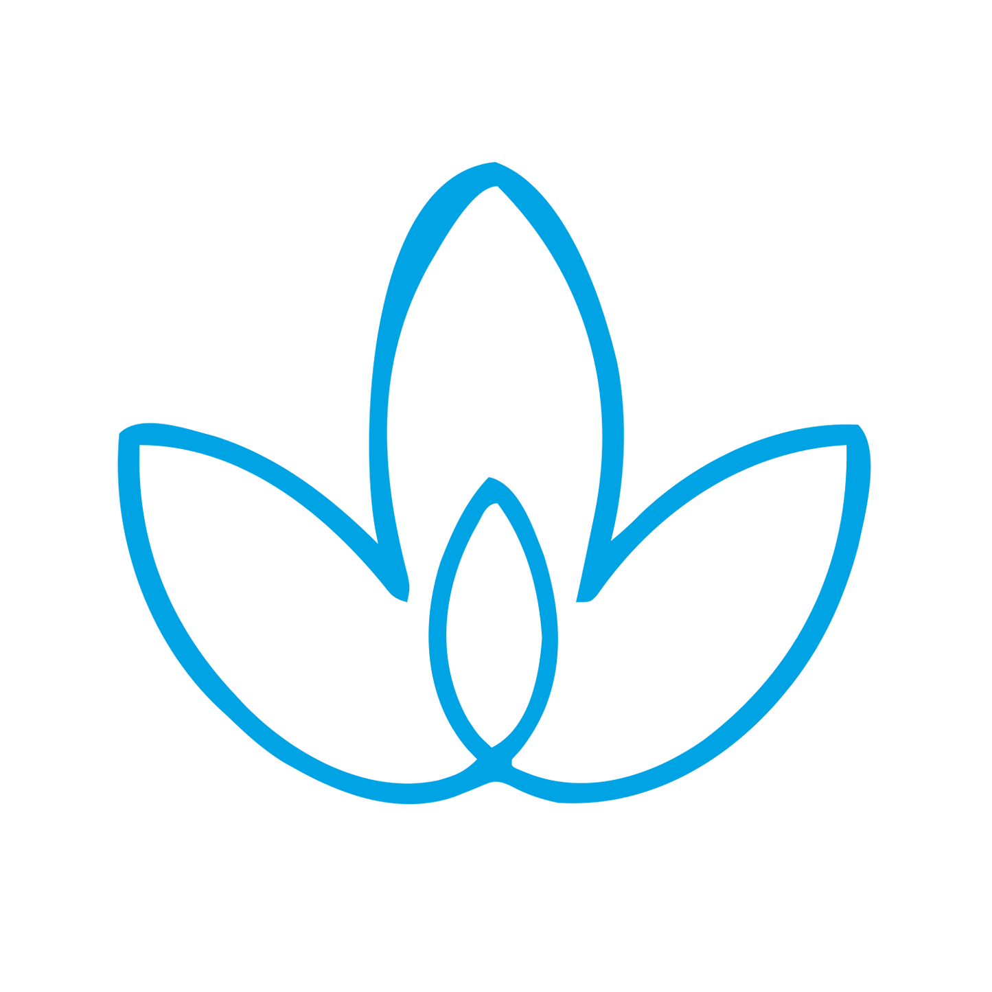 Monoline Lotus Leaf Logo #00a3e4