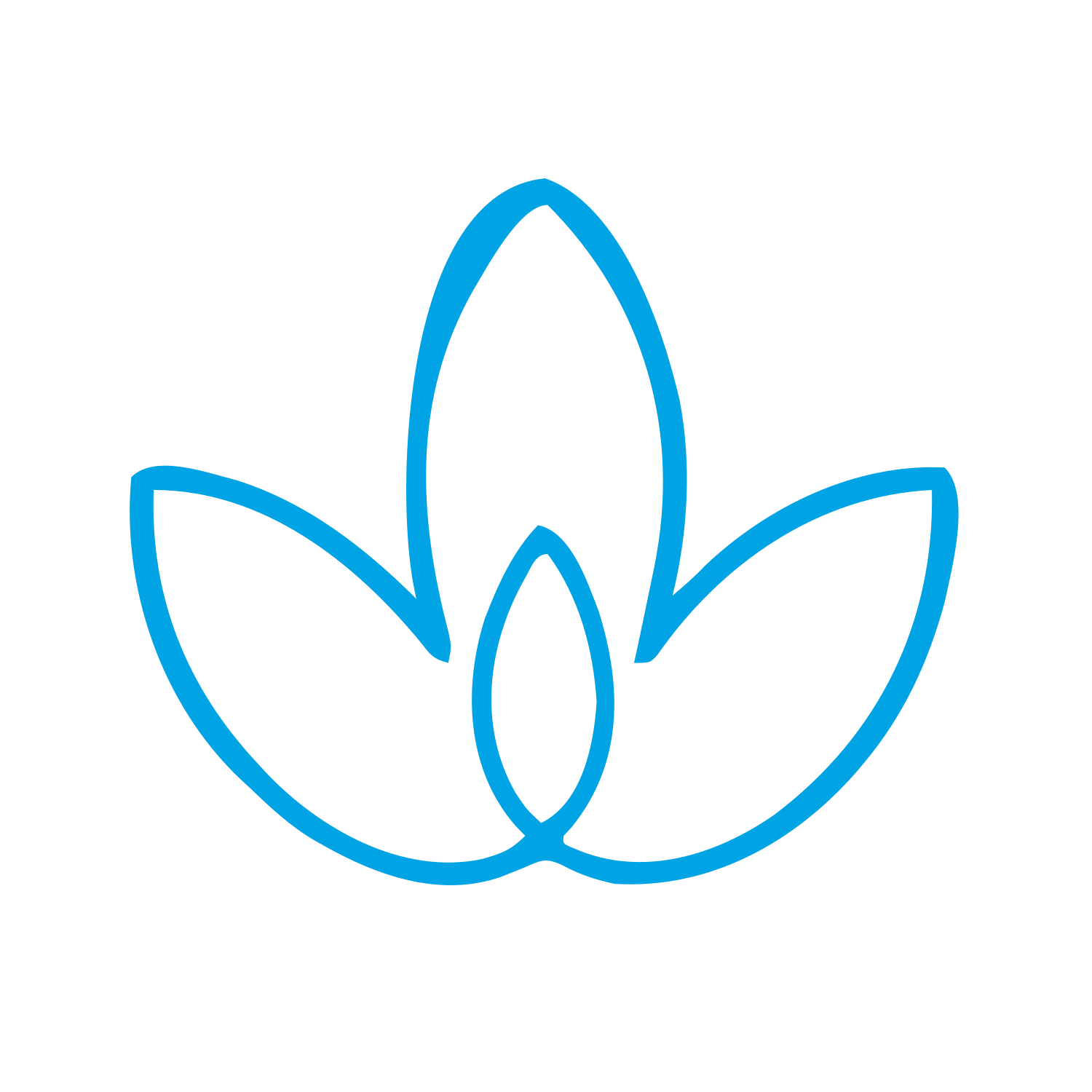 Monoline Lotus Leaf Logo #00a3e4