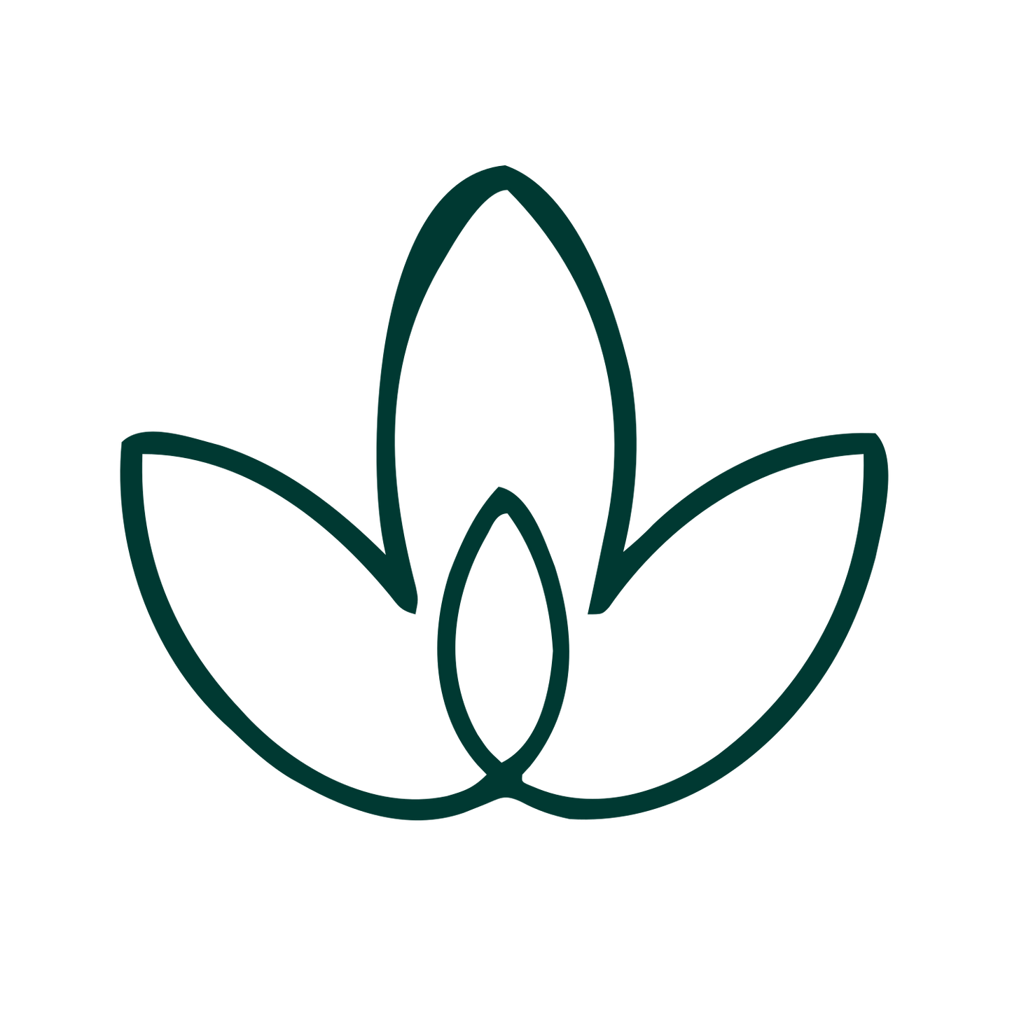 Monoline Lotus Leaf Logo #003932