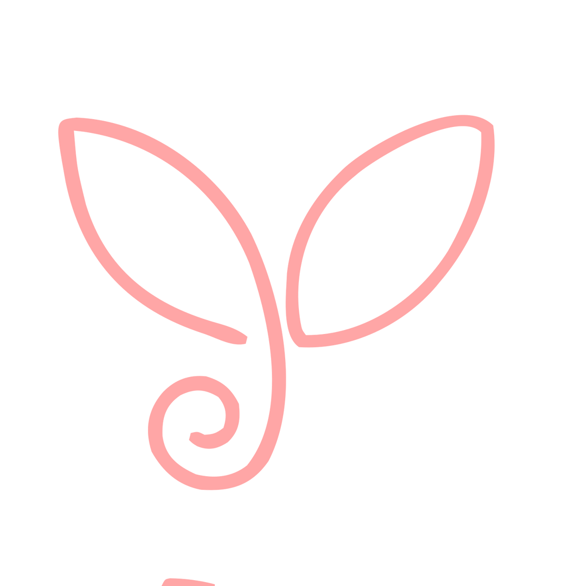 Monoline Sprouting Plant Logo #ffa6a6