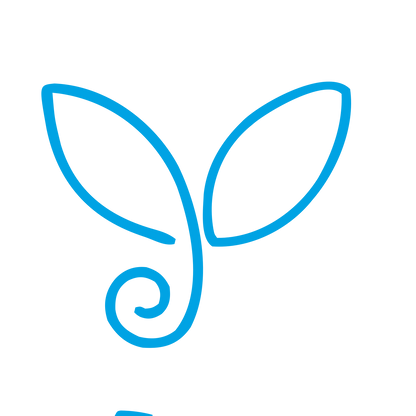Monoline Sprouting Plant Logo #00a3e4