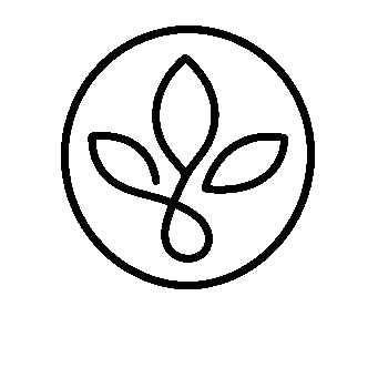 Monoline Plant Leaf Circle Logo