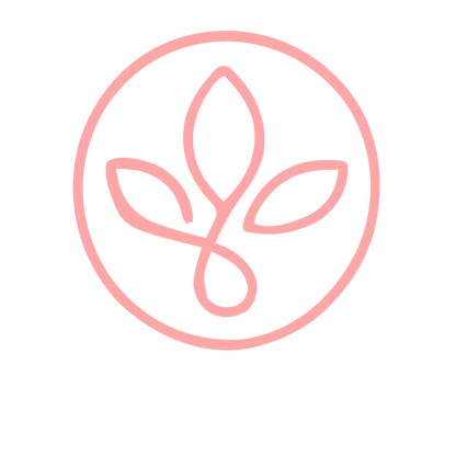 Monoline Plant Leaf Circle Logo #ffa6a6